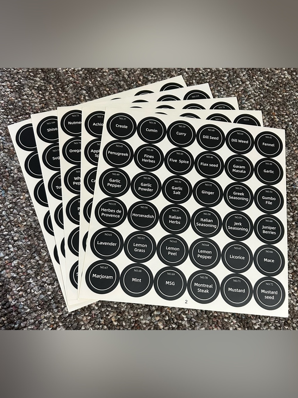 Blank/White/Blank Spice Jar Labels
